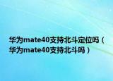 华为mate40支持北斗定位吗（华为mate40支持北斗吗）