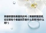 英雄联盟有垂直同步吗（英雄联盟游戏,设定里有个垂直同步是什么意思?有什么用?）