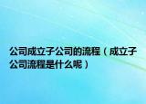 公司成立子公司的流程（成立子公司流程是什么呢）