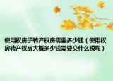 使用权房子转产权房需要多少钱（使用权房转产权房大概多少钱需要交什么税呢）