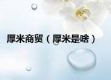 厚米商贸（厚米是啥）