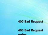 <html>
<head><title>400 Bad Request<title><head>
<body>
<center><h1>400 Bad Request<h1><center>
<hr><center>nginx<center>
<body>
<html>
