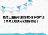 集体土地使用证如何办理不动产证（集体土地使用证如何撤销）