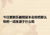 今日更新乐器琵琶本名枇杷那么枇杷一词来源于什么呢