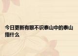今日更新有眼不识泰山中的泰山指什么