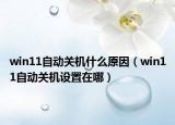 win11自动关机什么原因（win11自动关机设置在哪）