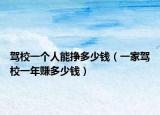 驾校一个人能挣多少钱（一家驾校一年赚多少钱）