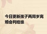 今日更新孩子两周岁离婚会判给谁