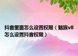 抖音里面怎么设置权限（魅族v8怎么设置抖音权限）