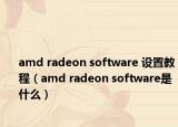 amd radeon software 设置教程（amd radeon software是什么）