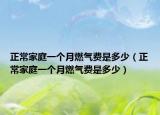 正常家庭一个月燃气费是多少（正常家庭一个月燃气费是多少）