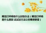 睡觉打呼噜有什么好的办法（睡觉打呼噜是什么原因 试试这方法让你睡得更香）