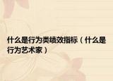 什么是行为类绩效指标（什么是行为艺术家）