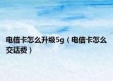电信卡怎么升级5g（电信卡怎么交话费）