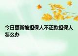今日更新被担保人不还款担保人怎么办