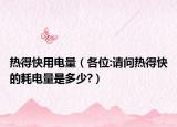 热得快用电量（各位:请问热得快的耗电量是多少?）