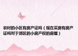 农村的小区有房产证吗（现在买房有房产证吗对于郊区的小房产权的房屋）