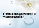 支付宝城市服务在哪里能找到（支付宝城市服务在哪里）