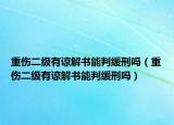 重伤二级有谅解书能判缓刑吗（重伤二级有谅解书能判缓刑吗）