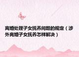 离婚处理子女抚养问题的规定（涉外离婚子女抚养怎样解决）