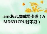 amd631集成显卡吗（AMD631CPU好不好）
