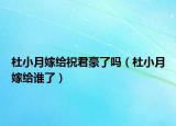 杜小月嫁给祝君豪了吗（杜小月嫁给谁了）