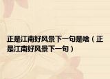 正是江南好风景下一句是啥（正是江南好风景下一句）
