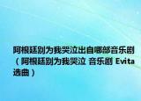 阿根廷别为我哭泣出自哪部音乐剧（阿根廷别为我哭泣 音乐剧 Evita 选曲）