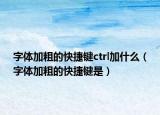 字体加粗的快捷键ctrl加什么（字体加粗的快捷键是）