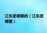 江东是哪里的（江东是哪里）