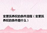 变更抚养权的条件流程（变更抚养权的条件是什么）