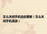 怎么关闭手机自动更新（怎么关闭手机漫游）