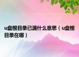 u盘根目录已满什么意思（u盘根目录在哪）