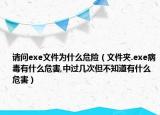 请问exe文件为什么危险（文件夹.exe病毒有什么危害,中过几次但不知道有什么危害）