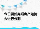 今日更新离婚房产如何去进行分割