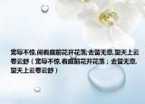 宠辱不惊,闲看庭前花开花落;去留无意,望天上云卷云舒（宠辱不惊,看庭前花开花落；去留无意,望天上云卷云舒）