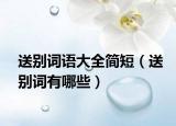 送别词语大全简短（送别词有哪些）