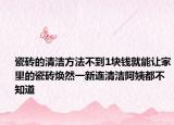 瓷砖的清洁方法不到1块钱就能让家里的瓷砖焕然一新连清洁阿姨都不知道