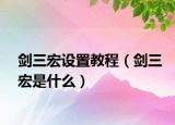 剑三宏设置教程（剑三宏是什么）