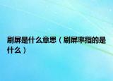 刷屏是什么意思（刷屏率指的是什么）