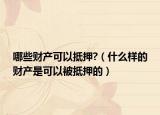 哪些财产可以抵押?（什么样的财产是可以被抵押的）