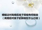 婚姻法对离婚后孩子探视有何规定（离婚后对孩子的探视权怎么行使）