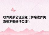 收养关系公证流程（解除收养关系要不要进行公证）