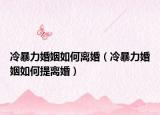 冷暴力婚姻如何离婚（冷暴力婚姻如何提离婚）