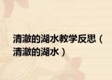 清澈的湖水教学反思（清澈的湖水）