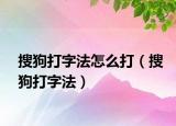 搜狗打字法怎么打（搜狗打字法）