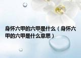 身怀六甲的六甲是什么（身怀六甲的六甲是什么意思）