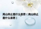 高山仰止是什么意思（高山仰止是什么意思）