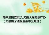 如果法院立案了,欠债人跑路该咋办（欠债跑了法院应该怎么处理）