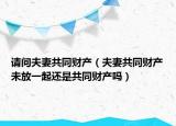 请问夫妻共同财产（夫妻共同财产未放一起还是共同财产吗）